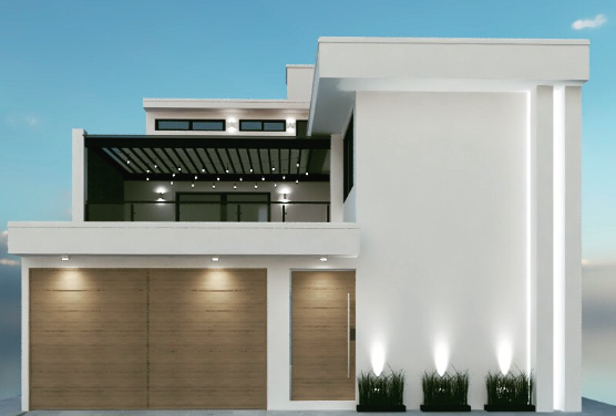 Fachada de casa residencial diseñada por A+Partners